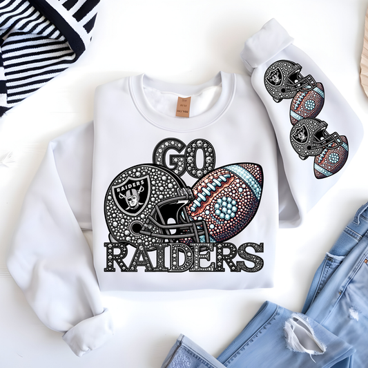 Diamond Studded Football - RAIDERS - SLEEVE