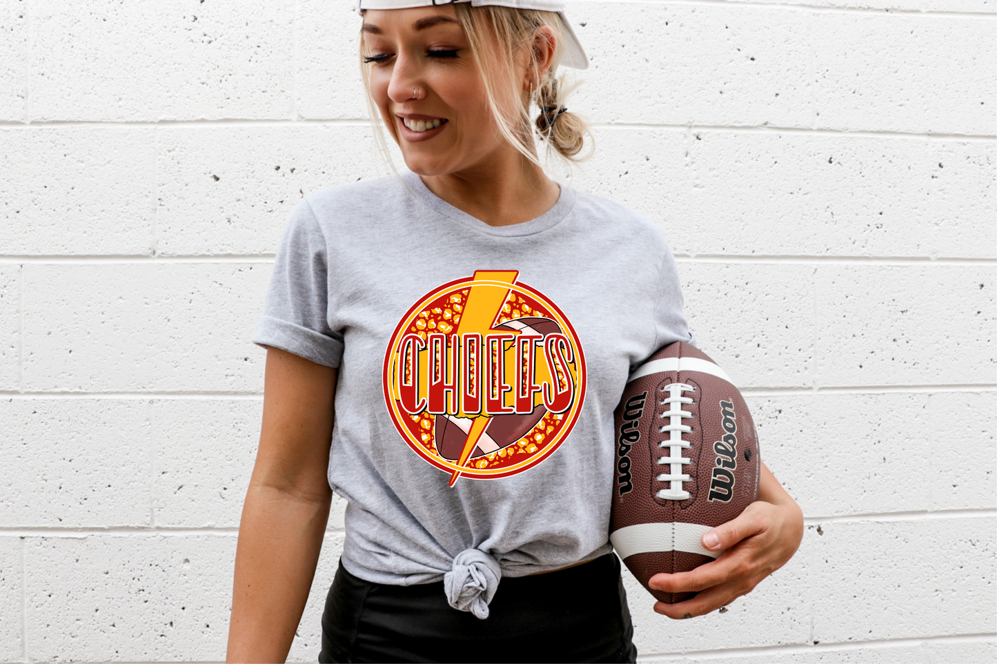 Chiefs Football Bolt Circle - DTF Transfer