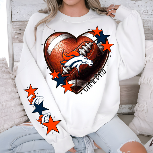 Denver Broncos Heart Shaped Football-Chest