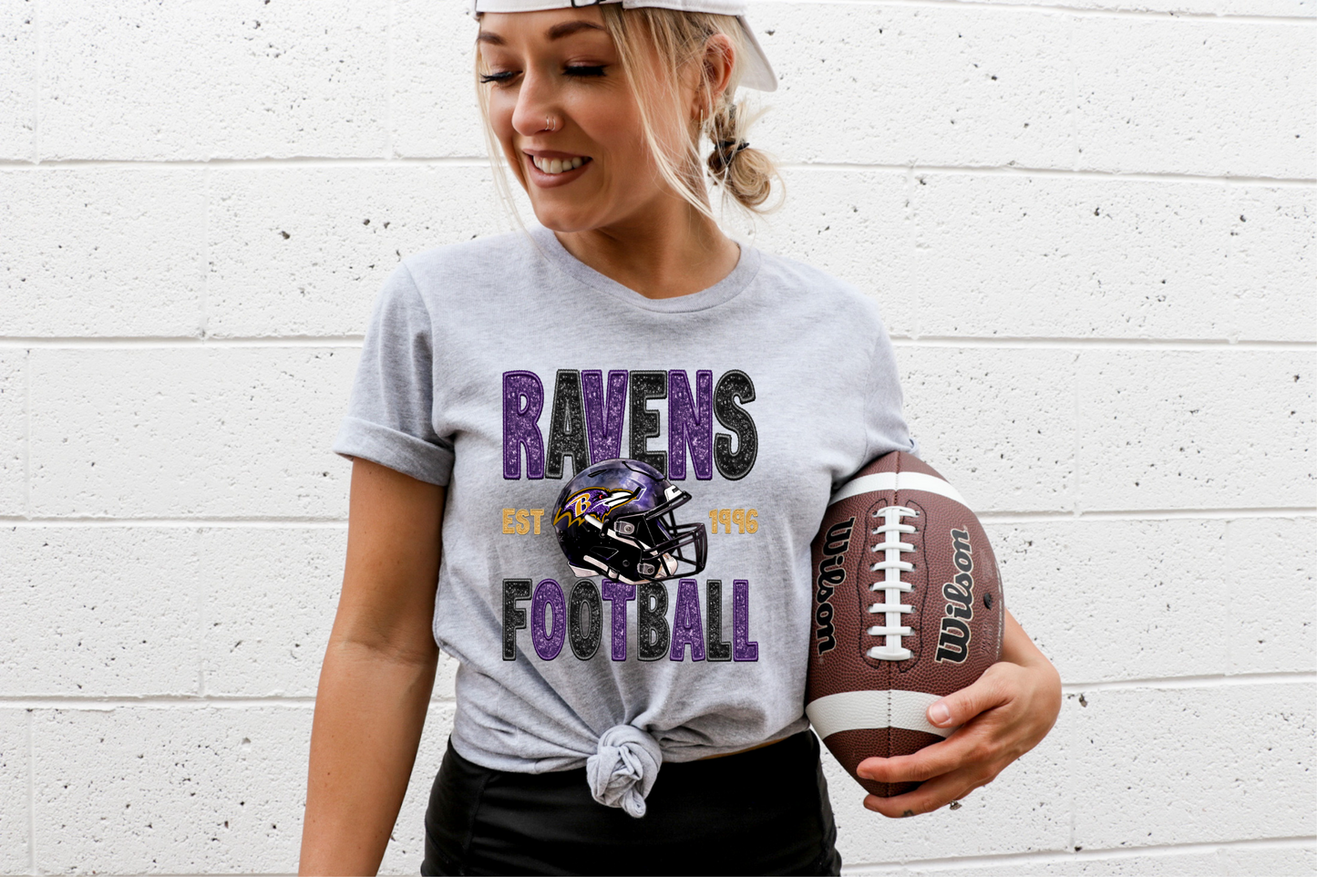 Ravens Football Est 1996-Logo Helmet