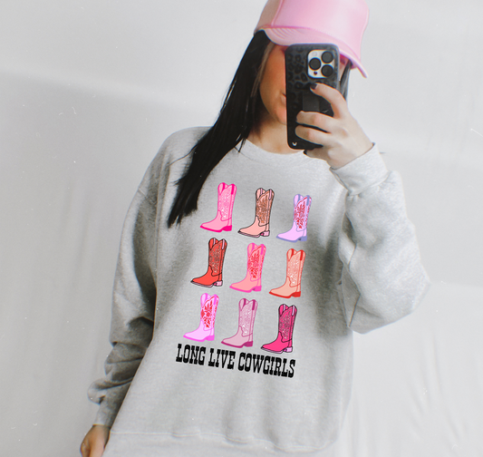 Long Live Cowgirls Boot Collage  - DTF Transfer