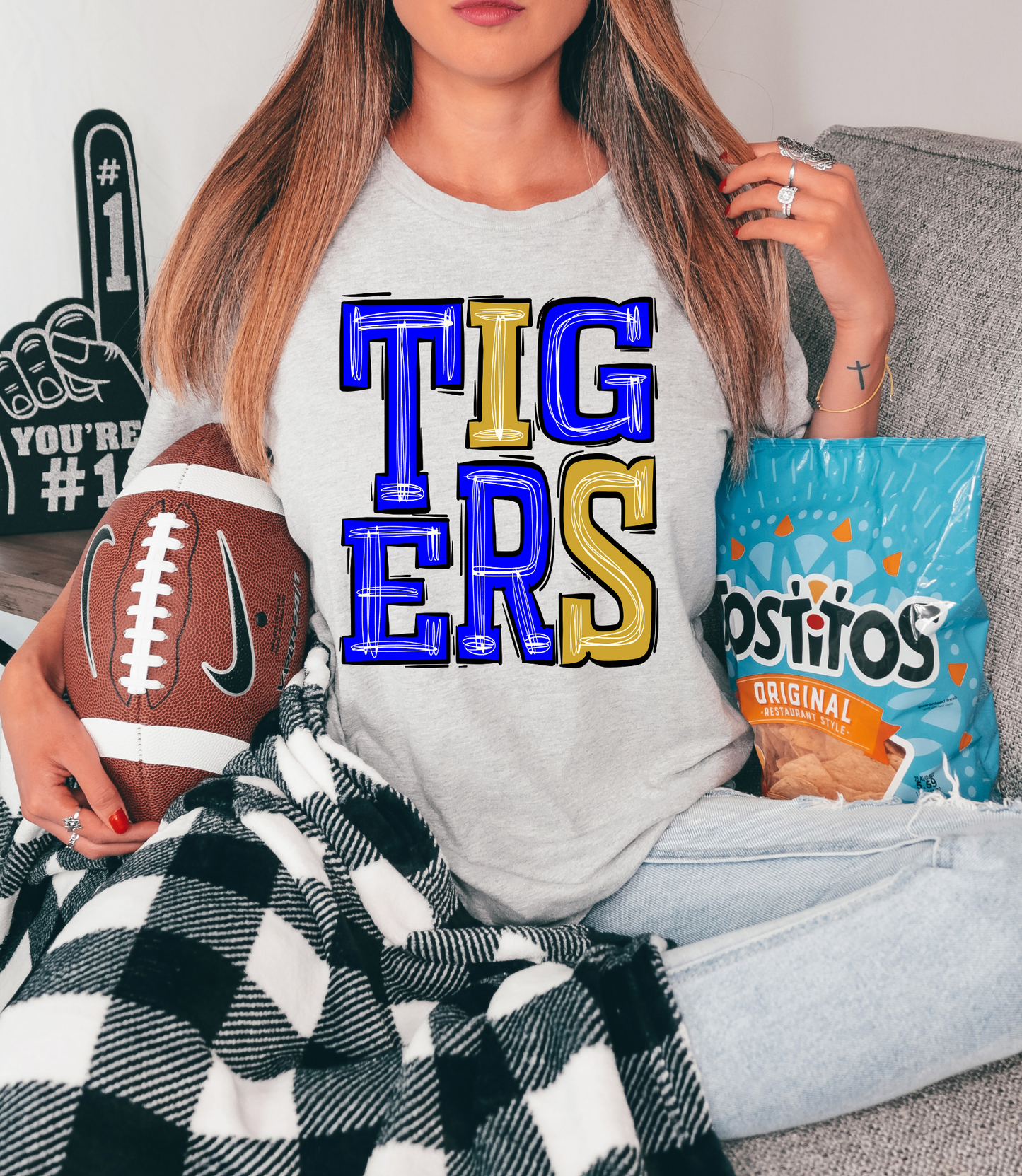 Tigers - yellow/blue letters