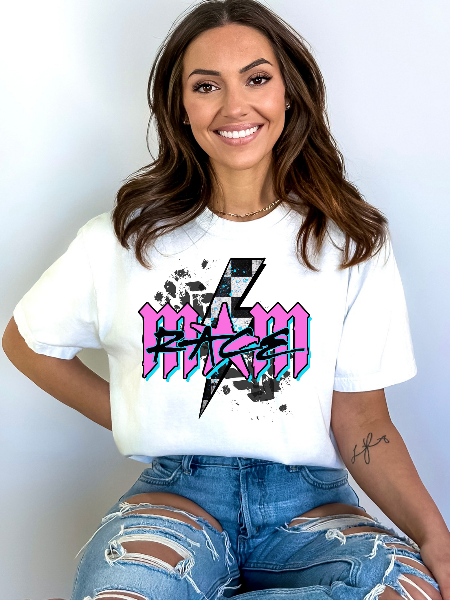 Race mom - pink and blue