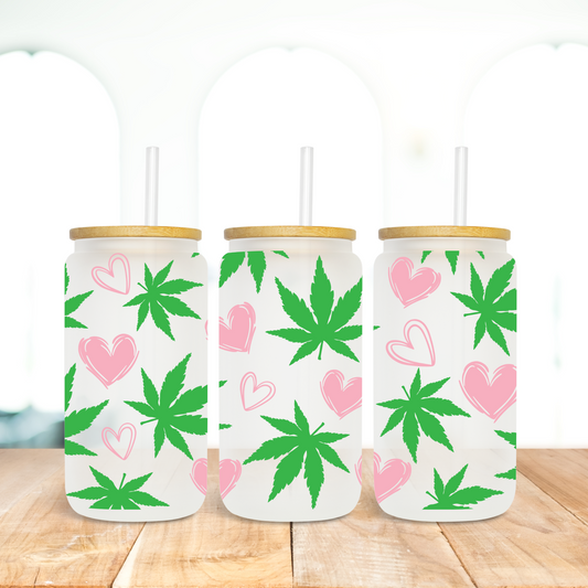 Doodle Hearts Weed Leaves - UV Libby Wrap