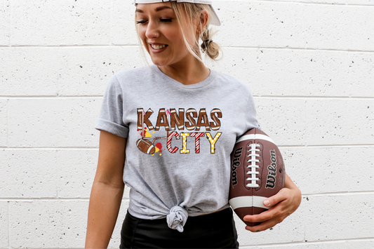 Kansas City Football Letters Goal Post- DTF Transfer