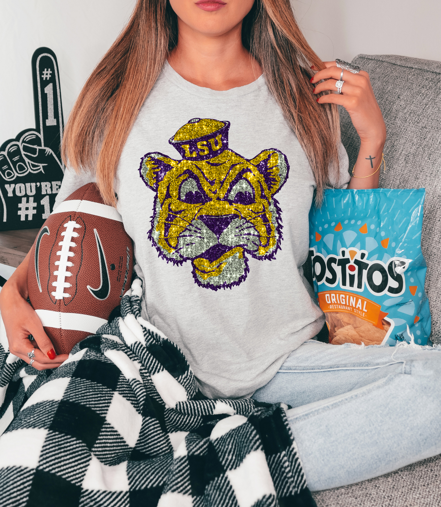Lsu tiger - faux sequin