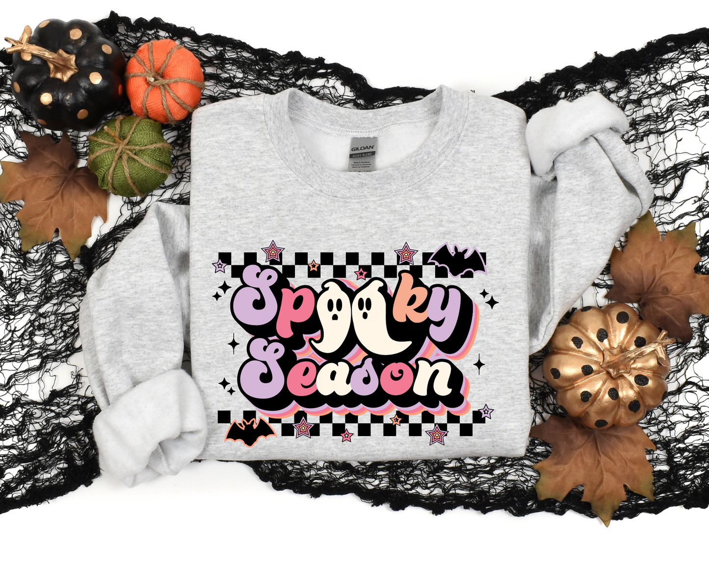 spooky season black checkered