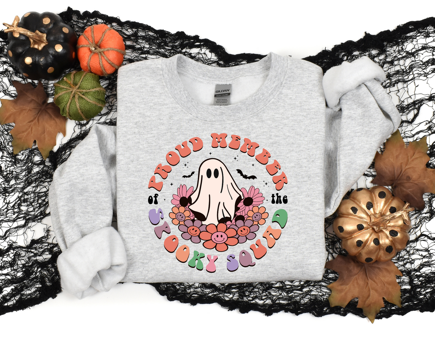 Proud member of the spooky squad, black sparkle