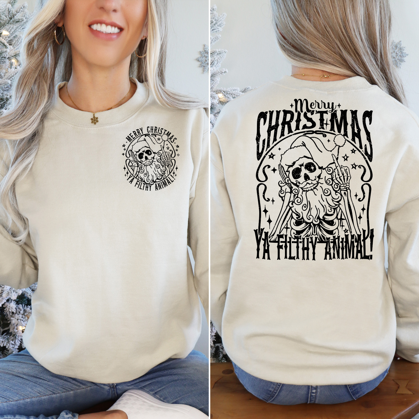 Filthy Animal Christmas - BACK - BLACK