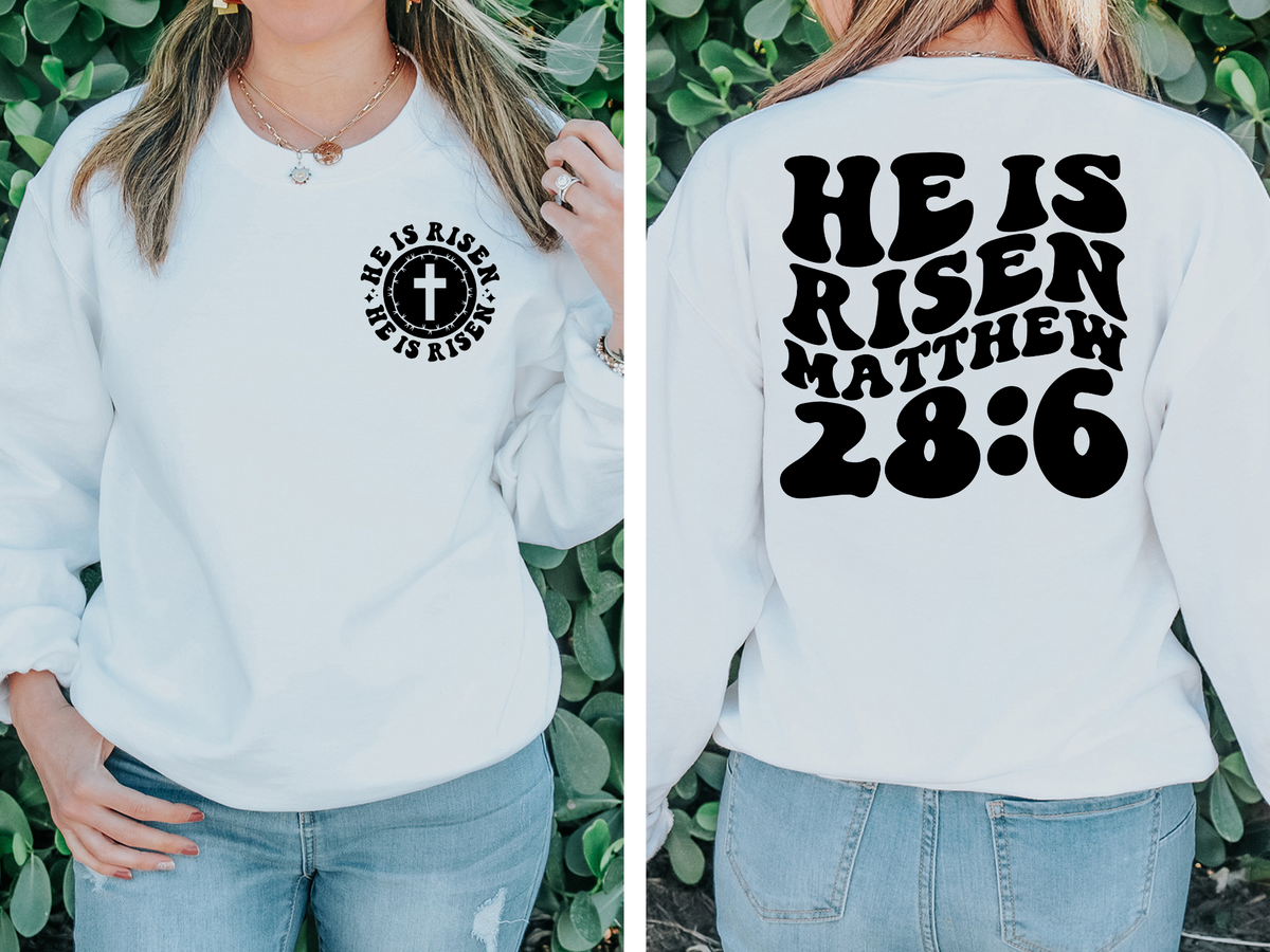 He Is Risen Matthew 28:6 POCKET - DTF Transfer