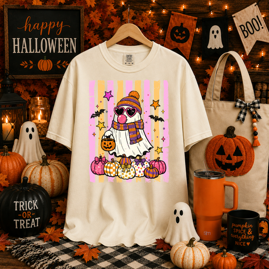 Striped Ghost Pumpkins