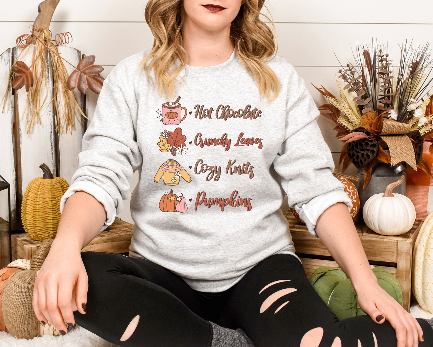 Hot chocolate, crunchy leaves, cozy knits