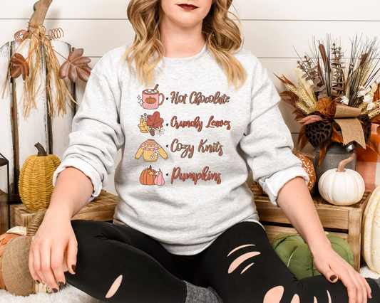 Hot chocolate, crunchy leaves, cozy knits