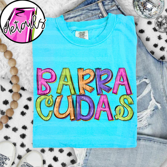 DOODLE COLORFUL BARRACUDAS