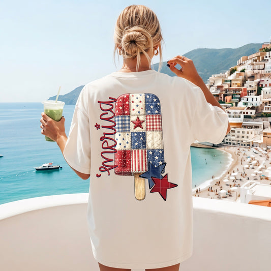 Patchwork 4th of July Popsicle - BACK