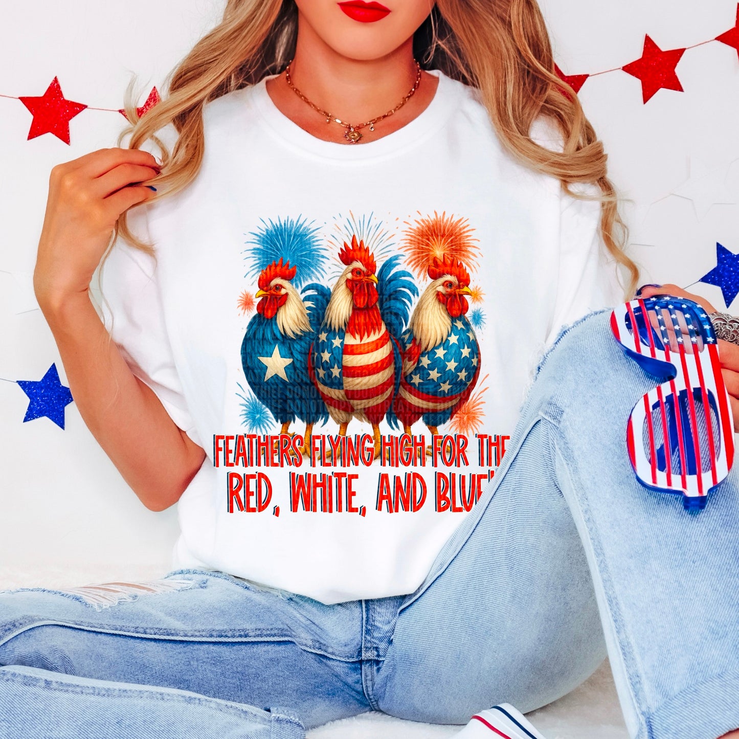 Feathers Flying High For the Red White & Blue