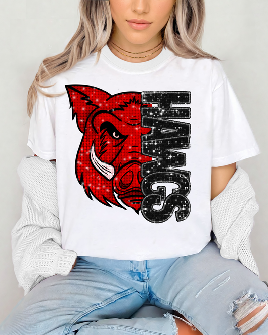 Hawgs (Faux Embroidery Glitter)