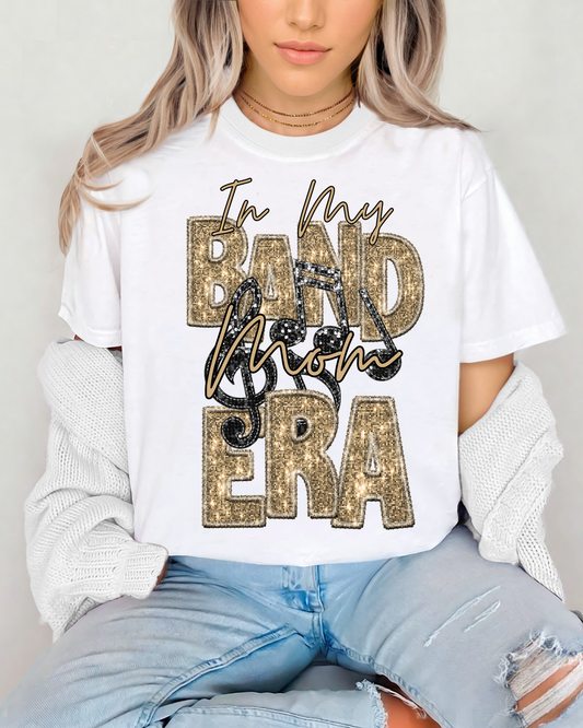 In My Band Mom Era Gold Glitter