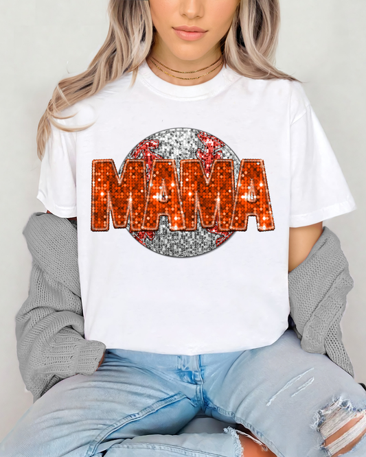 Mama Orange Glitter Baseball