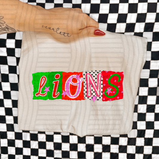 LIONS RED & GREEN CHECKERS