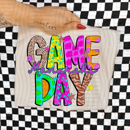 GAME DAY MONARCHS COLORFUL CHEETAH ZEBRA STARS