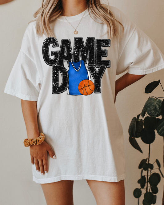 Game Day Basketball (blue jersey/glitter)