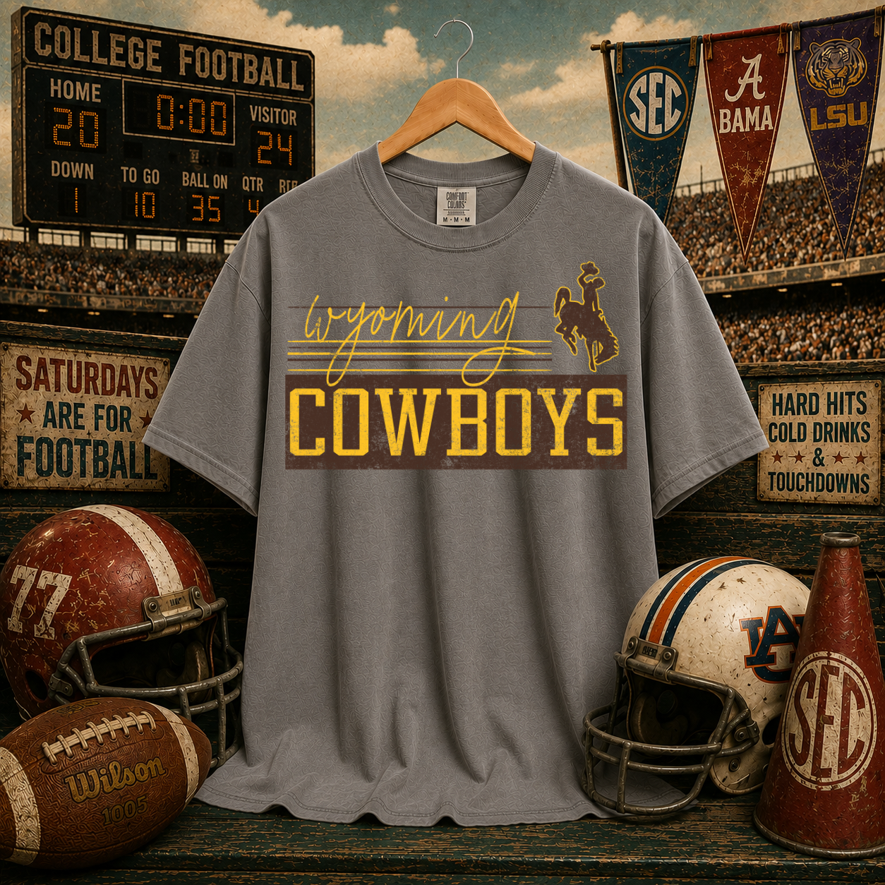 Retro Vibe Wyoming Cowboys