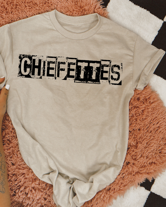 Chiefettes Black And White Spray Paint Letters