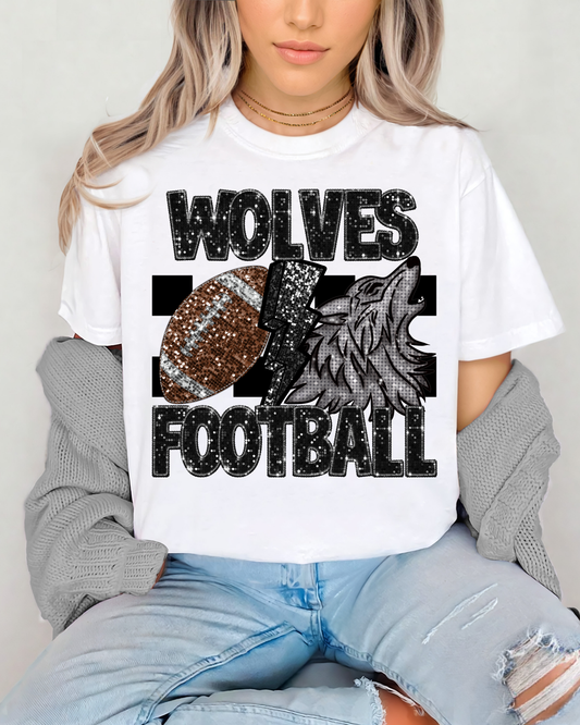 Wolves Football Black Glitter