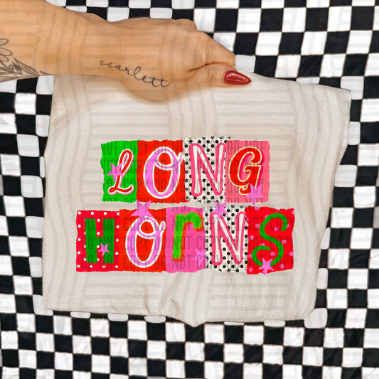 LONGHORNS RED & GREEN CHECKERS