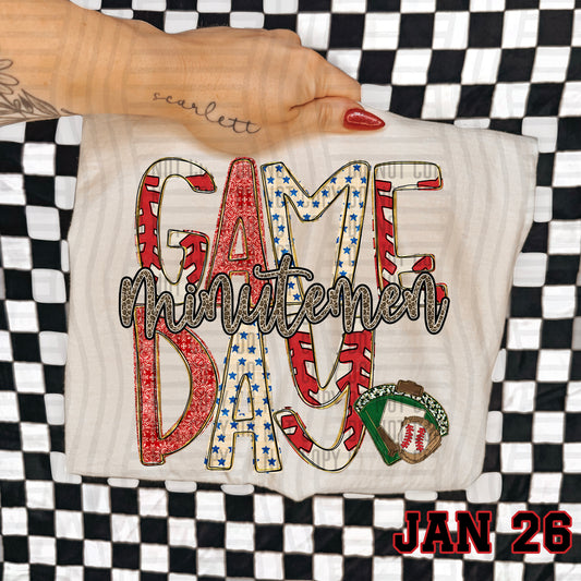 BASEBALL GAME DAY CHEETAH MINUTEMEN