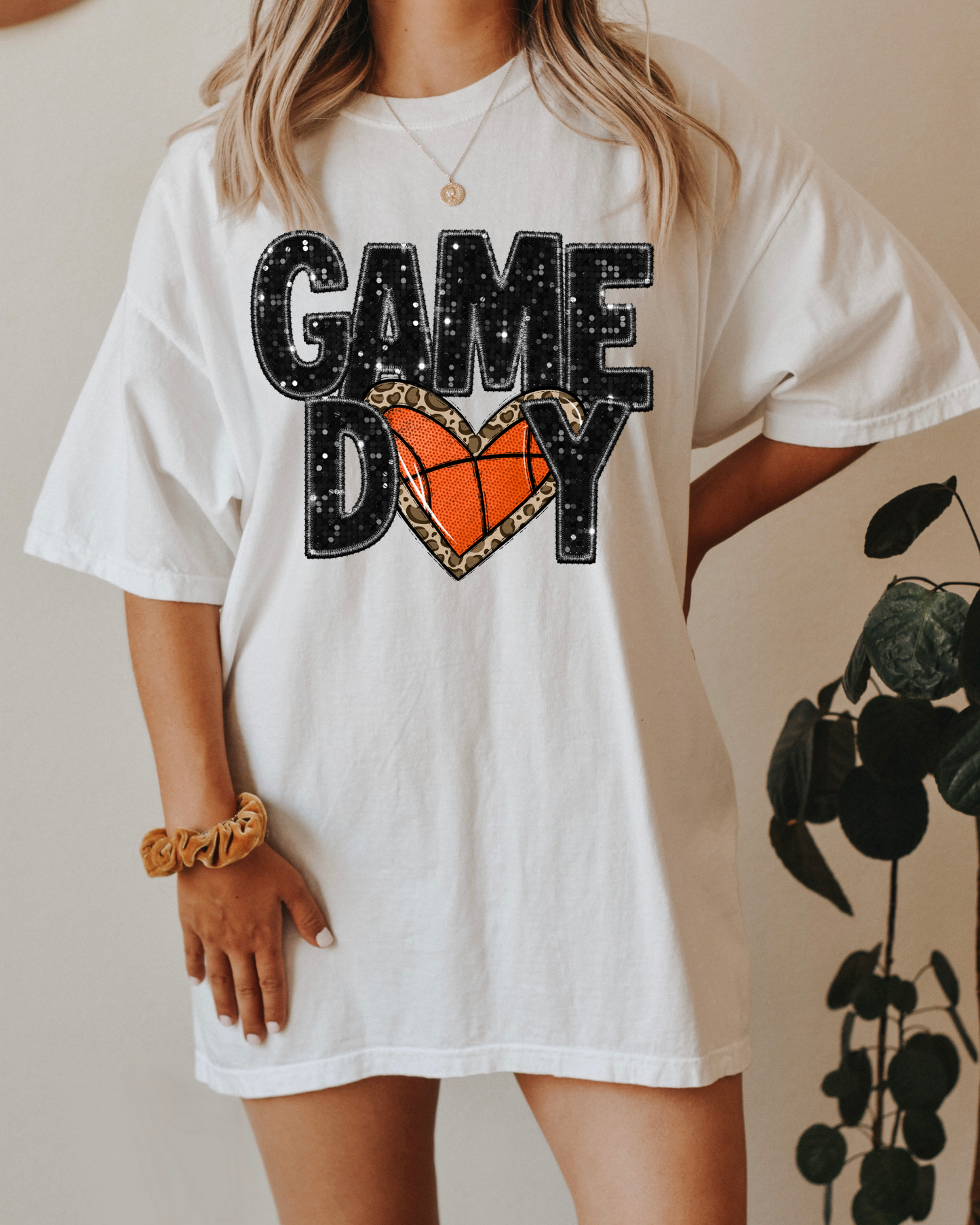 Game Day Basketball (leopard heart)