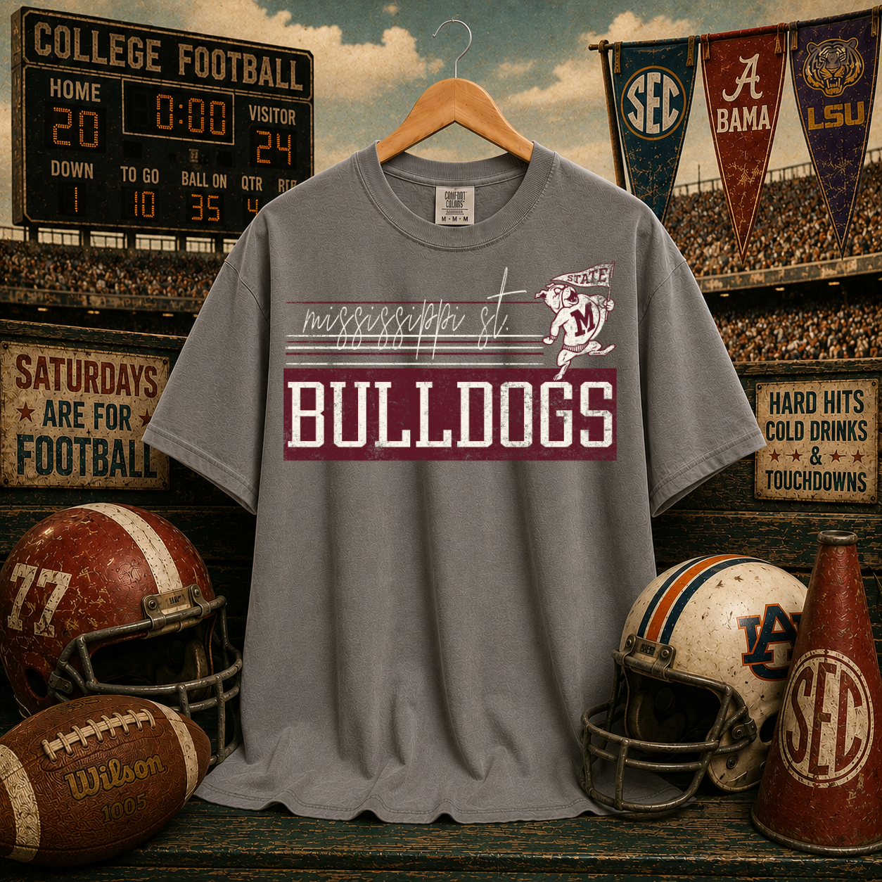 Retro Vibe Mississippi State Bulldogs