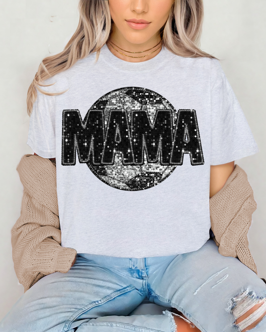 Soccer Mama Black Glitter