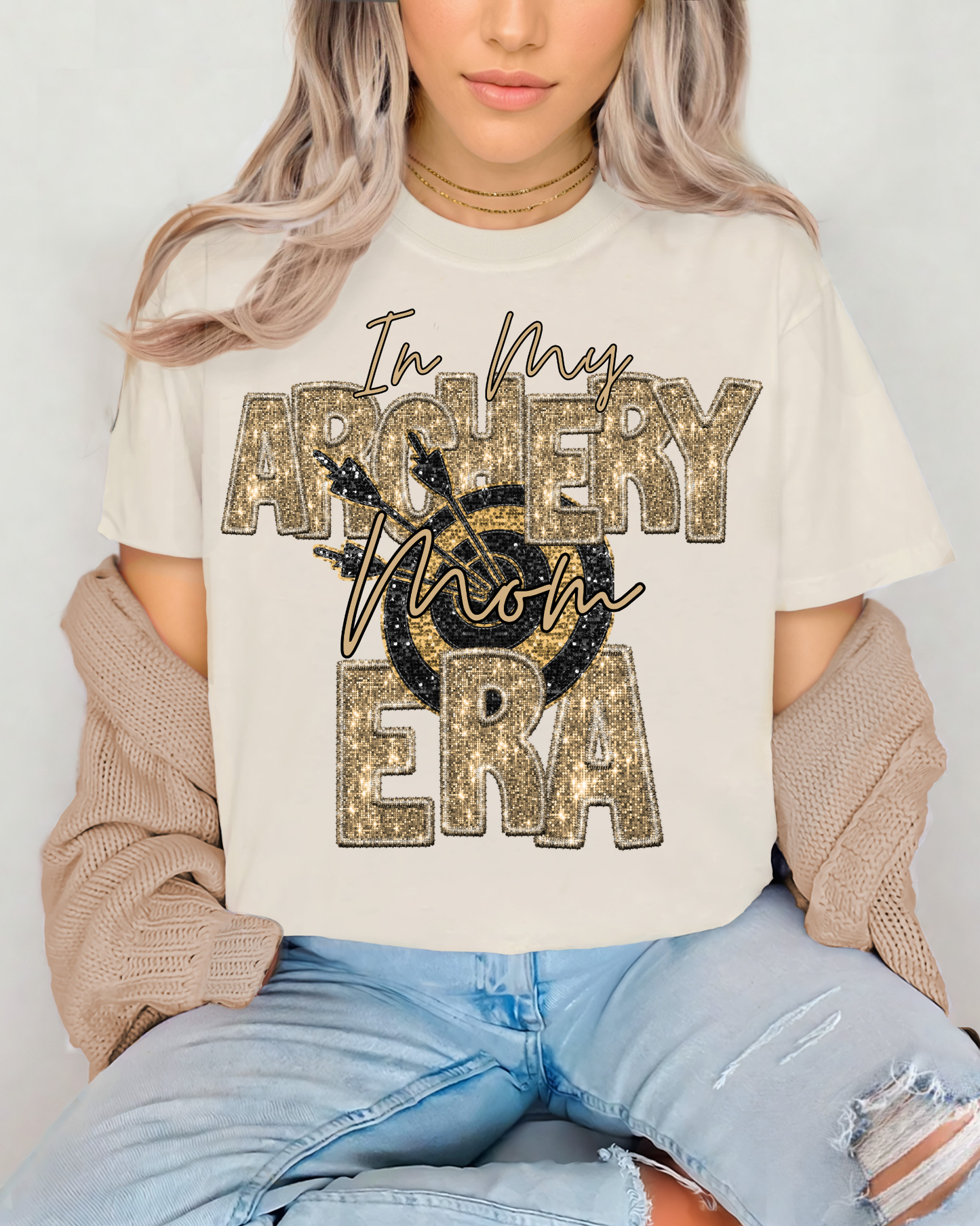 In My Archery Mom Era Gold Glitter