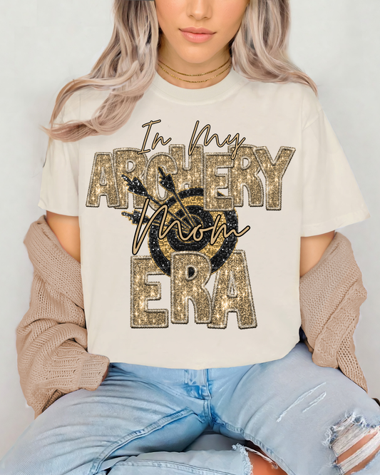 In My Archery Mom Era Gold Glitter