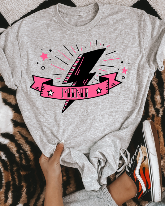 Mini Pink And Black Lightning Bolt