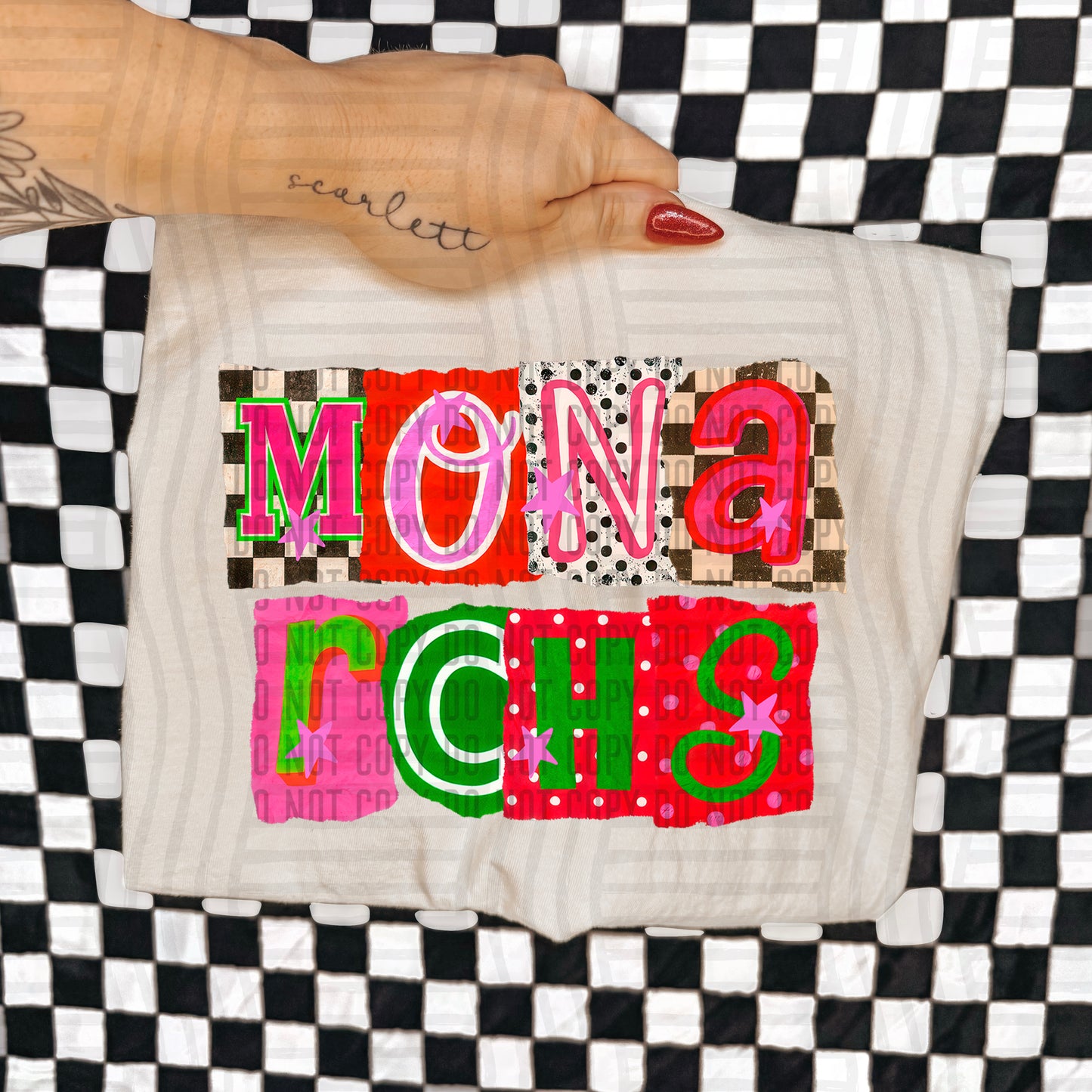 MONARCHS RED & GREEN CHECKERS