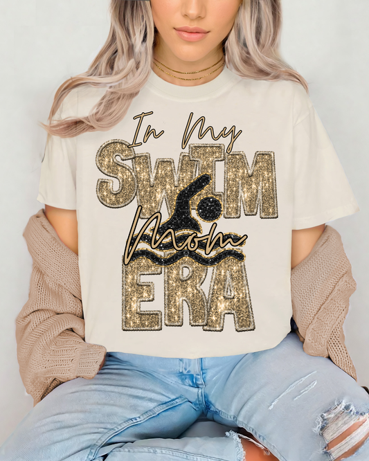 In My Swim Mom Era Gold Glitter