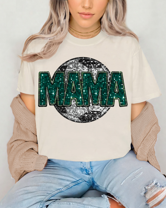 Soccer Mama Green Glitter