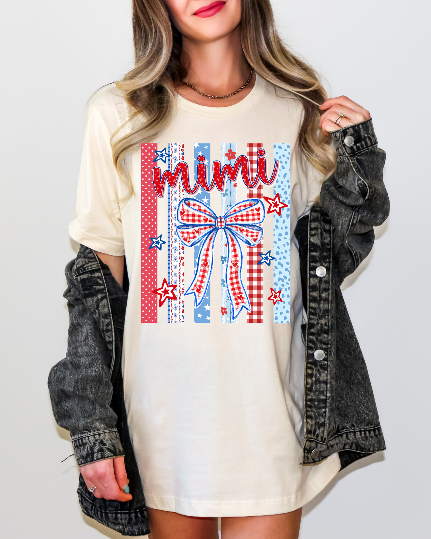 Mimi 4th of July Stripes Bow