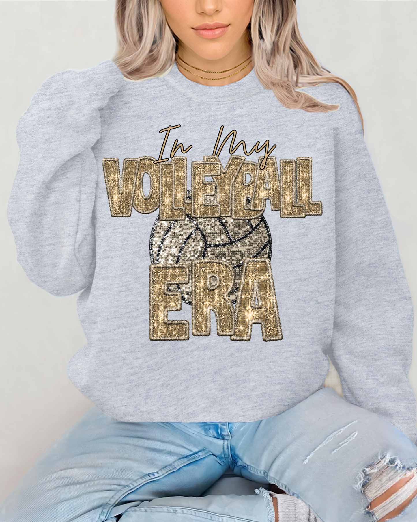 In My Volleyball Era Gold Glitter