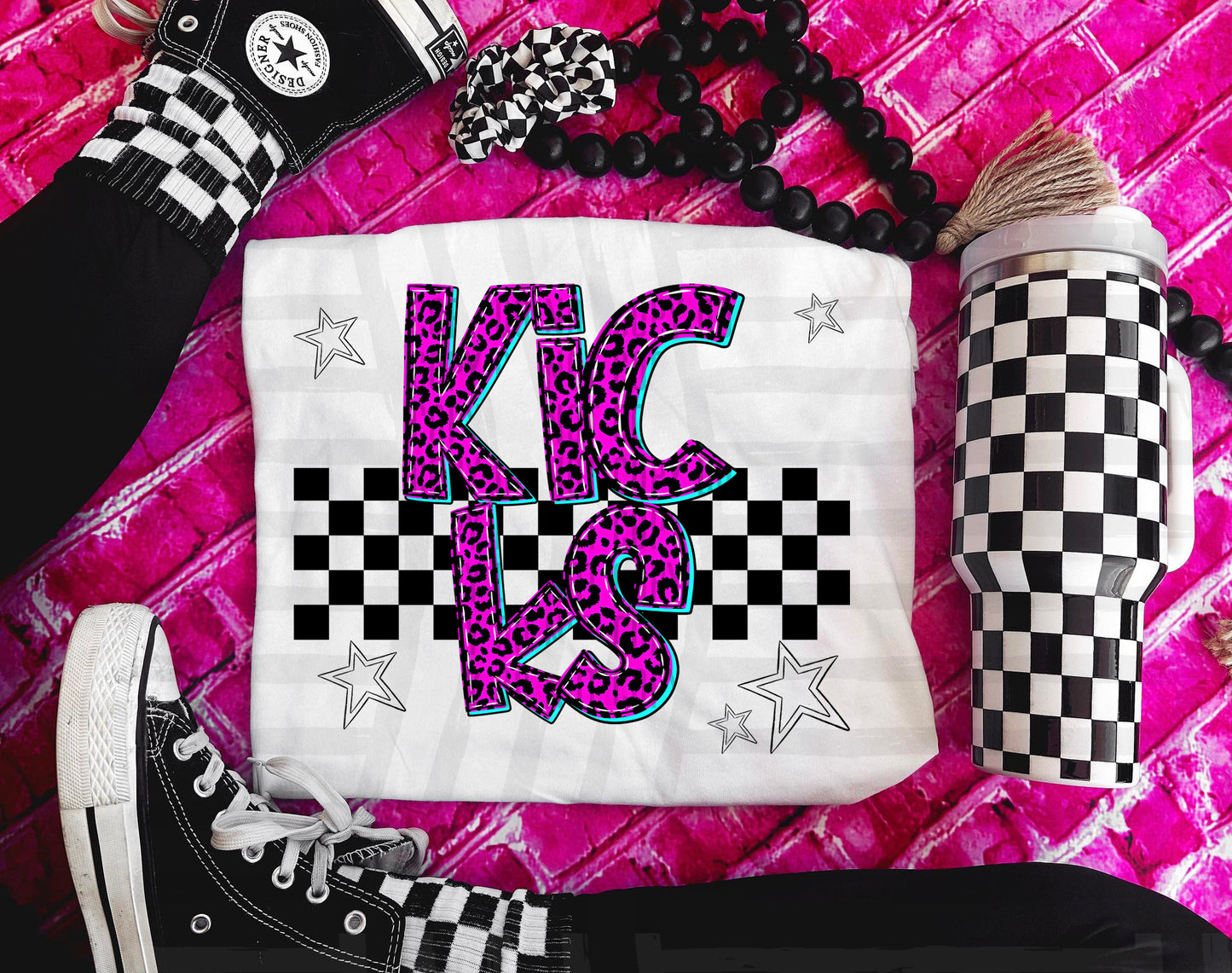 Kicks (pink neon leopard)