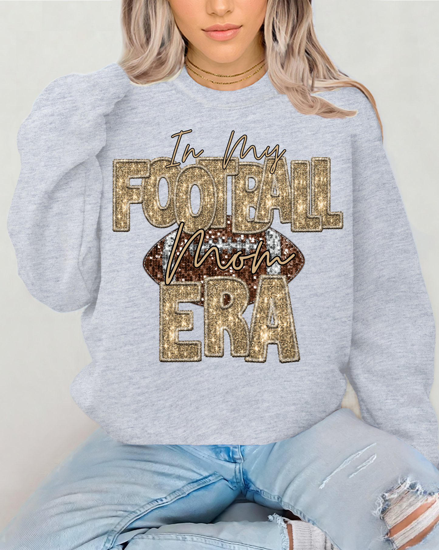 In My Football Mom Era Gold Glitter
