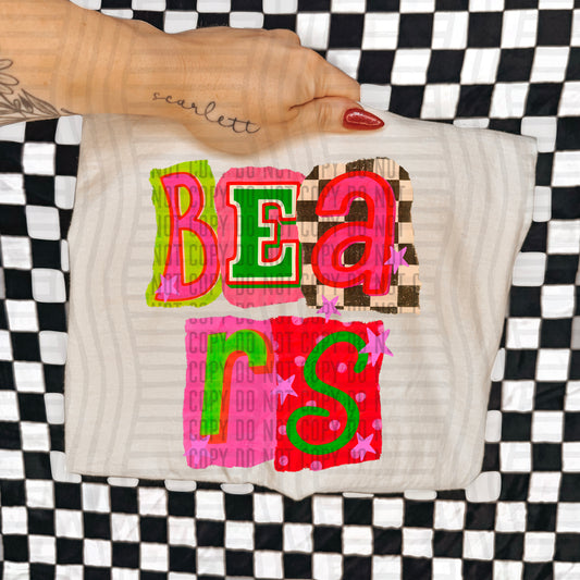BEARS RED & GREEN CHECKERS