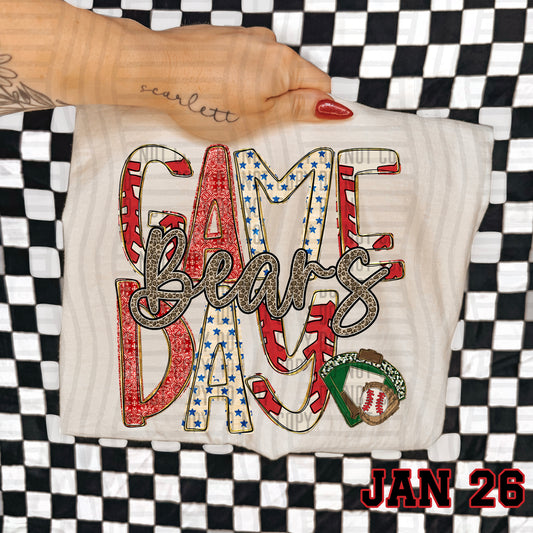 BASEBALL GAME DAY CHEETAH BEARS