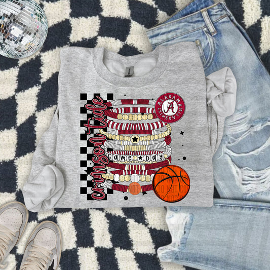 CRIMSON TIDE BASKETBALL GAME DAY BRACELETS