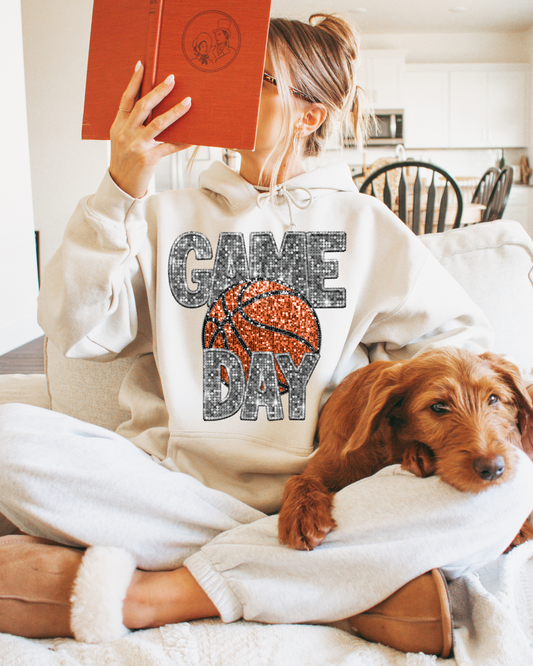 Game Time Basketball Silver Glitter