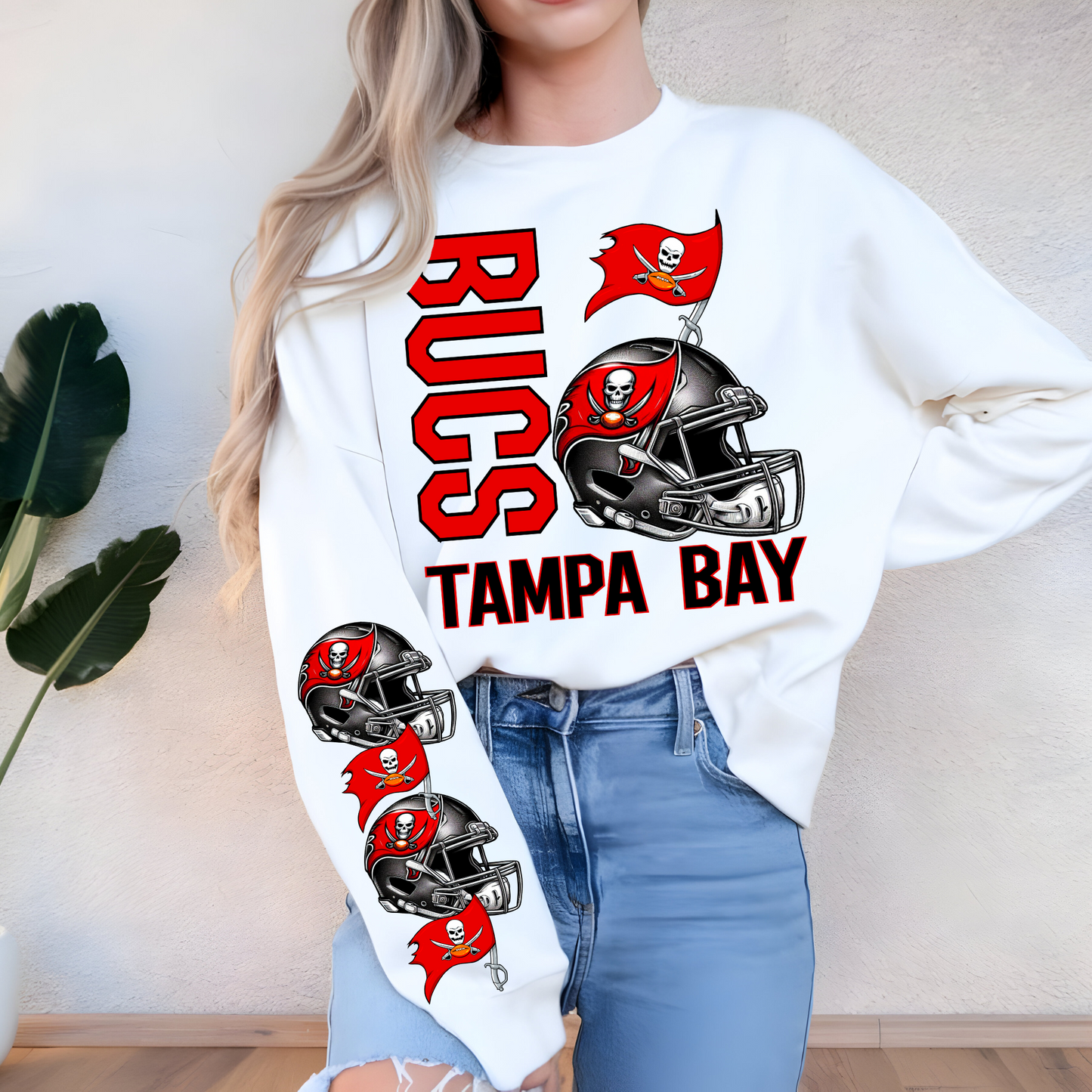 Tampa Bay Buccaneers Helmet And Logo-Sleeve