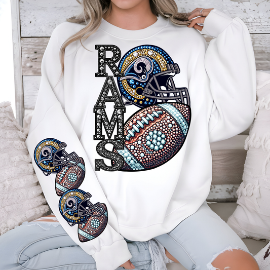 Diamond Studded Football - RAMS - SLEEVE